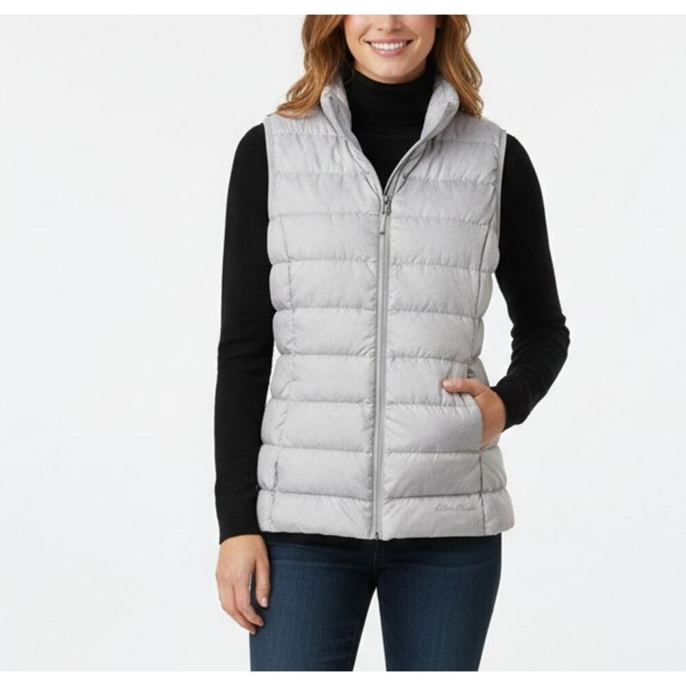 Eddie Bauer EB650 Down Puffer Vest Grey Heather Women’s M
